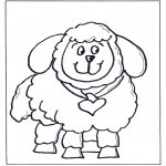 Dyre-malesider - Free coloring pages little sheep