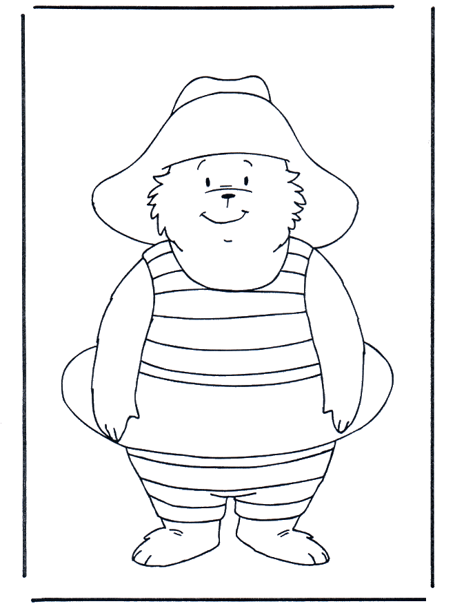 Free coloring pages Paddington bear - Malesider med bjørnen Paddington