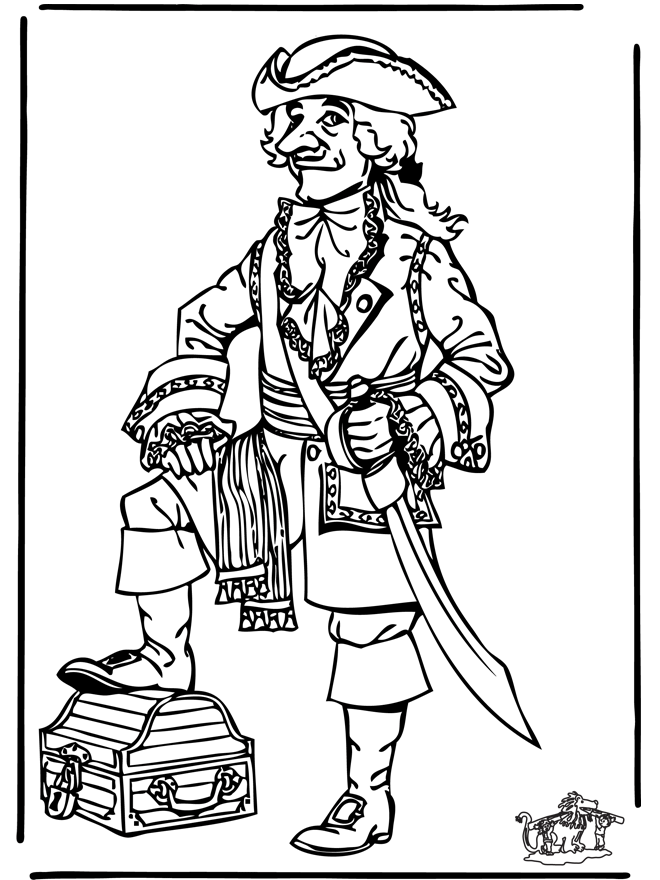 Free coloring pages pirate - Og flere