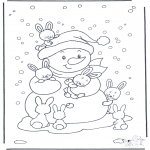 Vinter-malesider - Free coloring pages rabbit