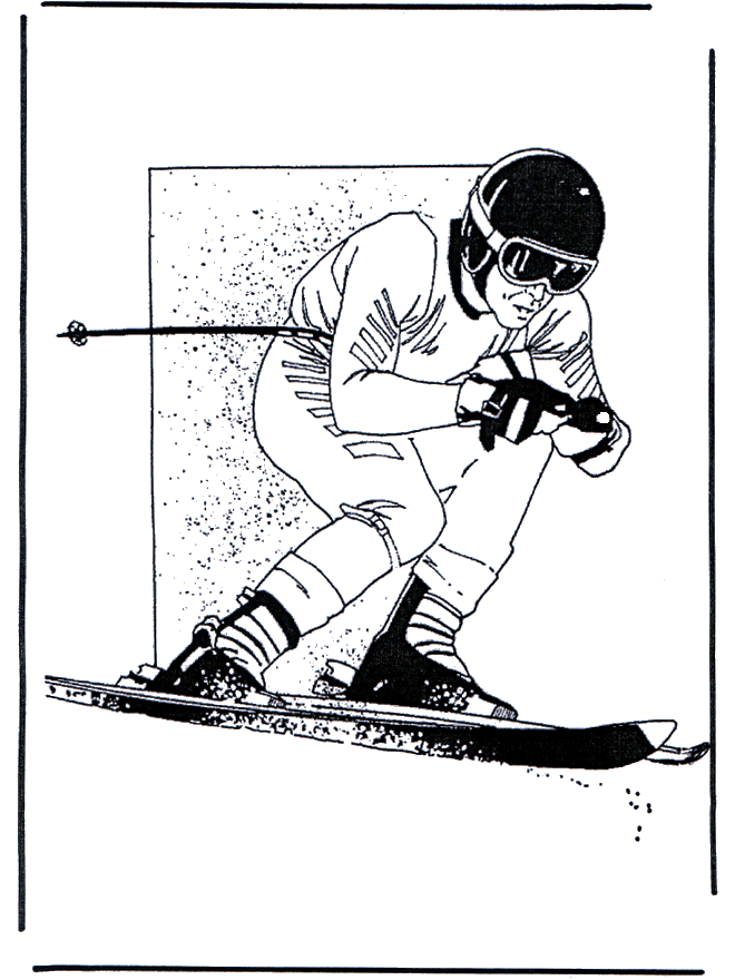 Free coloring pages skiing - Malesider med sport