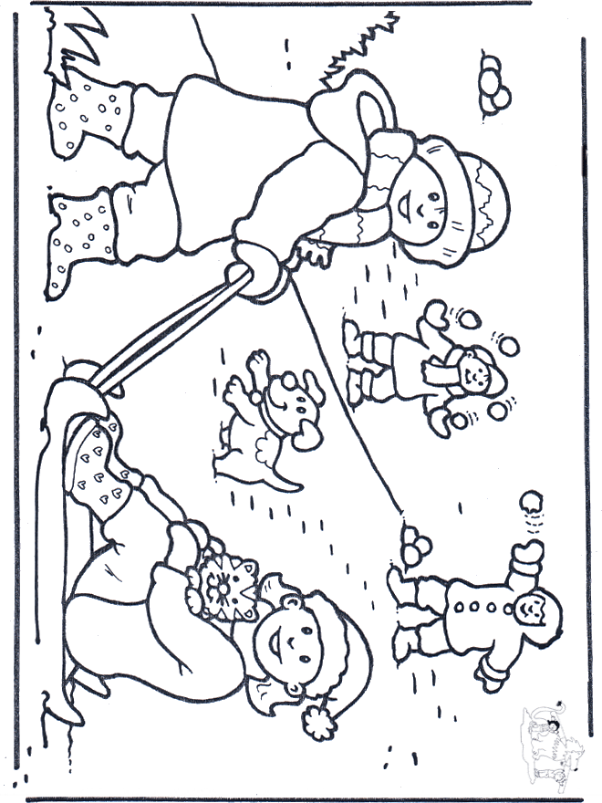 Free coloring pages snow - Malesider med sne