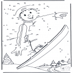 Vinter-malesider - Free coloring pages Snowboarding