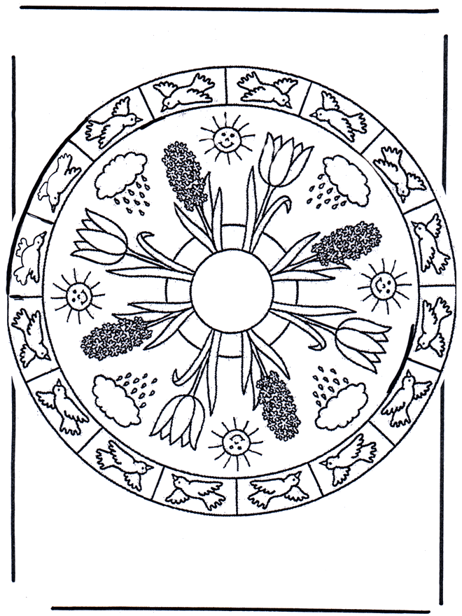 Free coloring pages spring - Malesider - forår