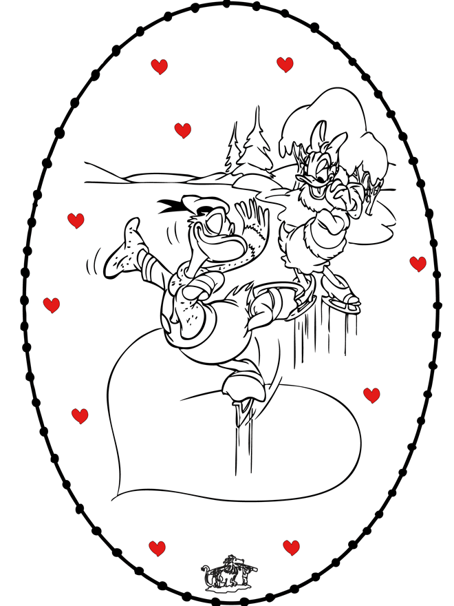 Free coloring pages Valentine's  - Malesider med valentinsdag