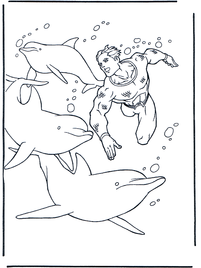 Free coloring pictures dolphins - Delfiner og Vanddyr