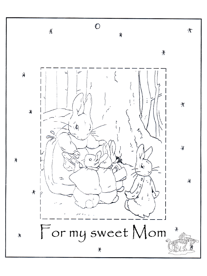 Free coloringpages mothers day - Malesider med Mors Dag