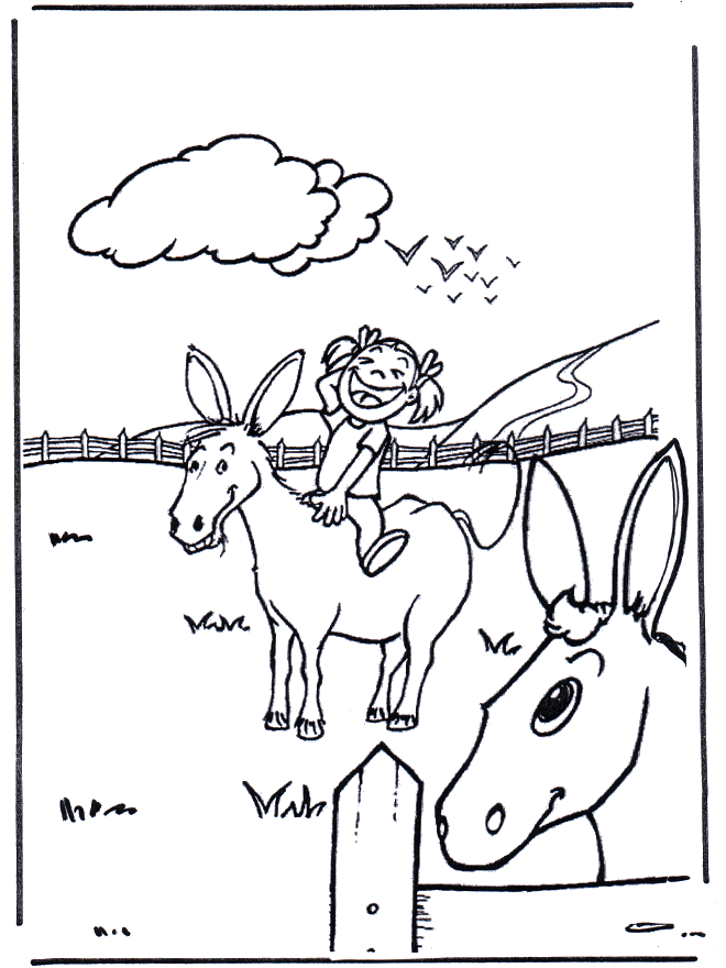 Girl with donkey - Kæledyr og bondegårdsdyr