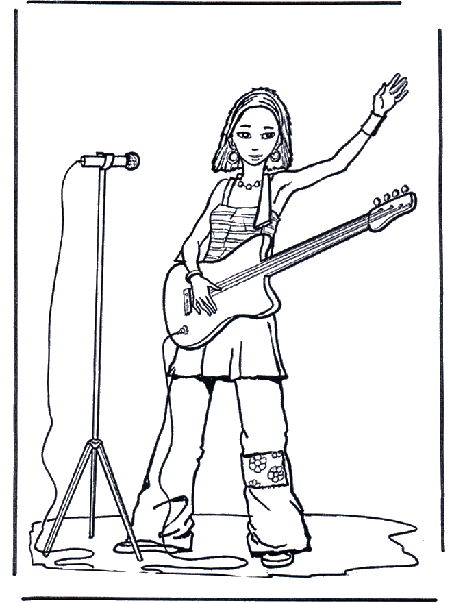 Girl with guitar - Malesider med musik