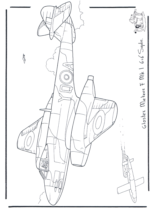 Gloster Meteor - Malesider med fly