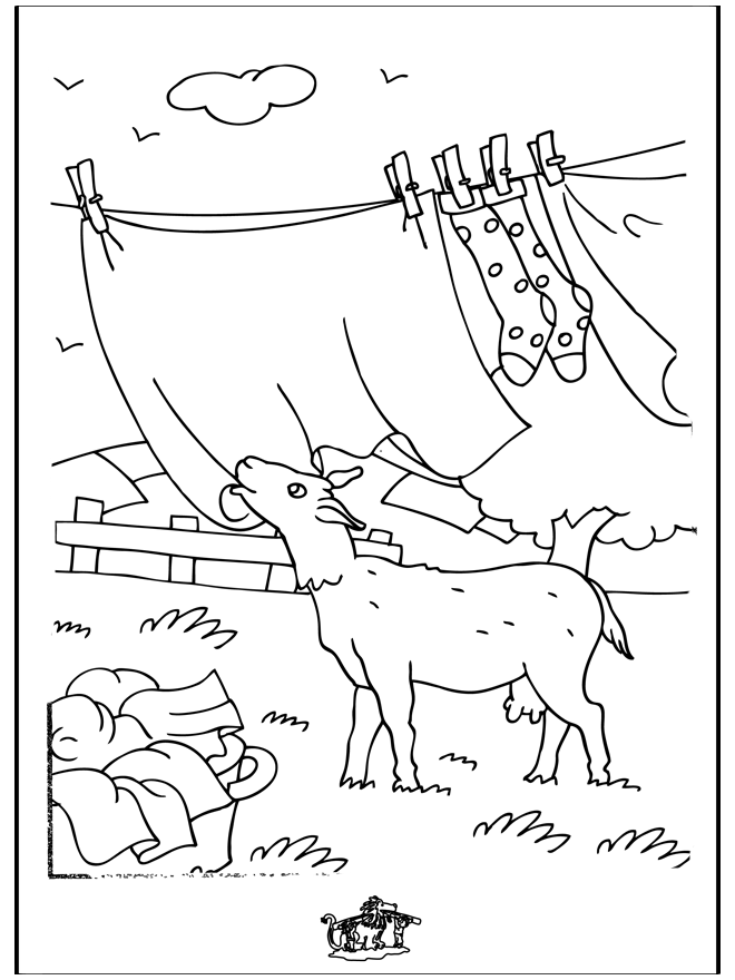 Goat with the laundry - Kæledyr og bondegårdsdyr