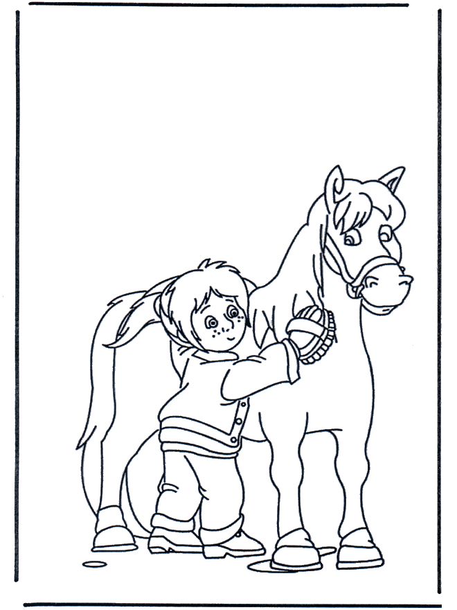 Horse brushing - Heste-malesider