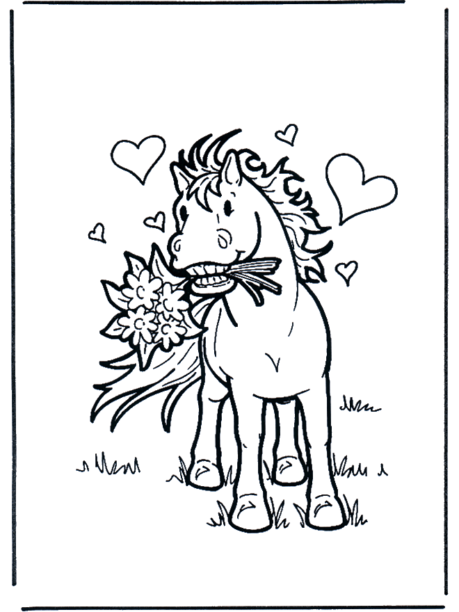 Horse with flowers - Heste-malesider
