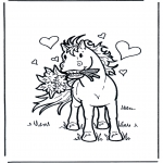 Dyre-malesider - Horse with flowers