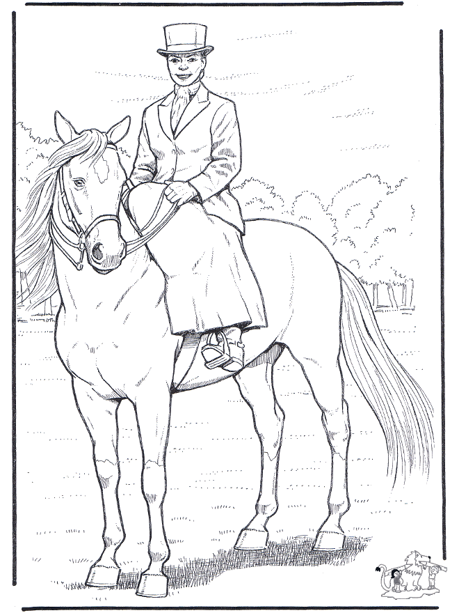 Horse with lady - Heste-malesider