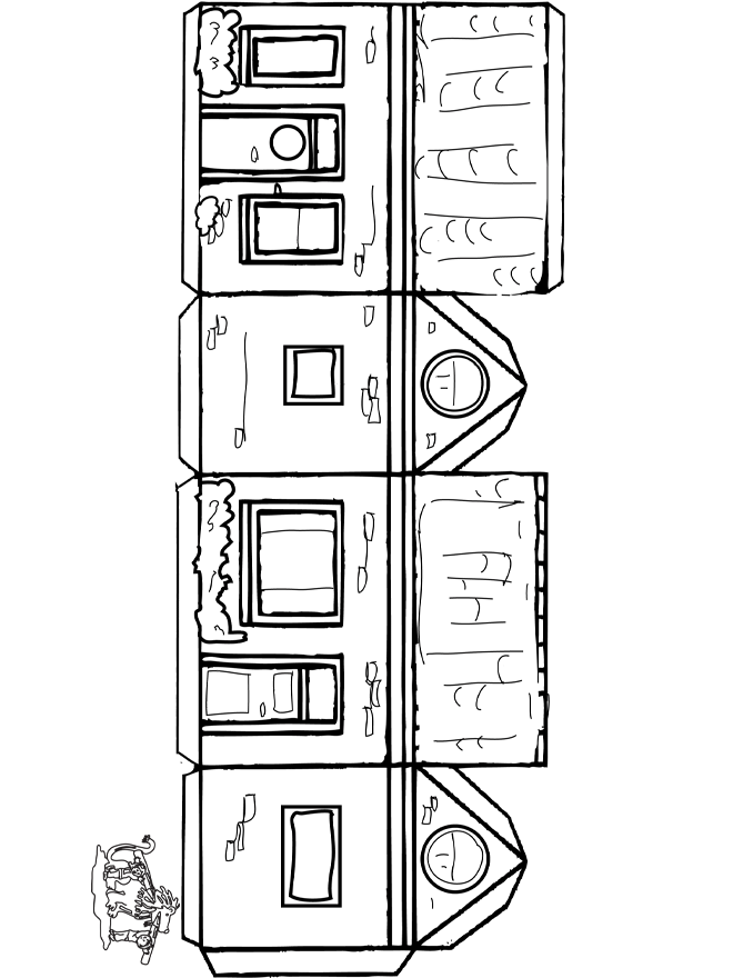 House papercraft 1 - Malesider med huse