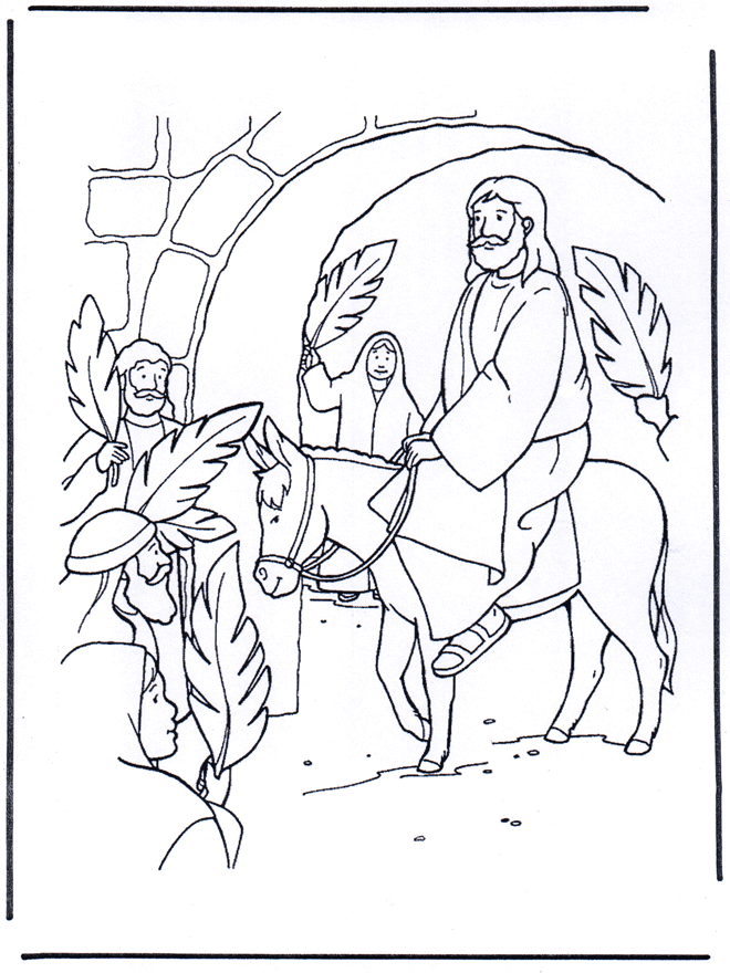 Jesus entry into Jerusalem 4 - Bibel-malesider, påske