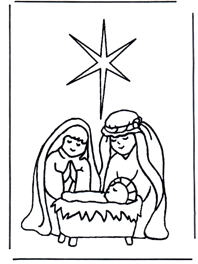 Jesus in crib - Bibel-malesider, jul