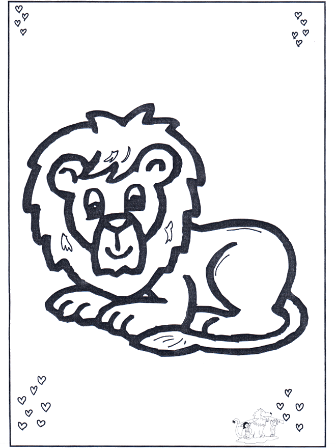 Lion lying - Malesider med kattedyr