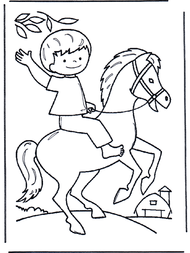 Little boy on horse - Malesider med børn