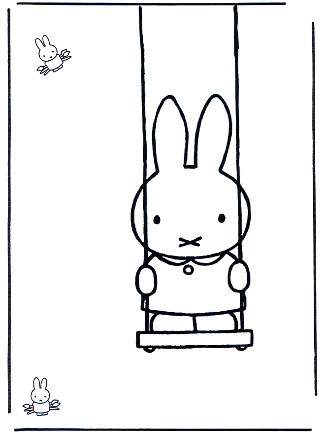 Little rabbit on swing - Lille Kanin-malesider