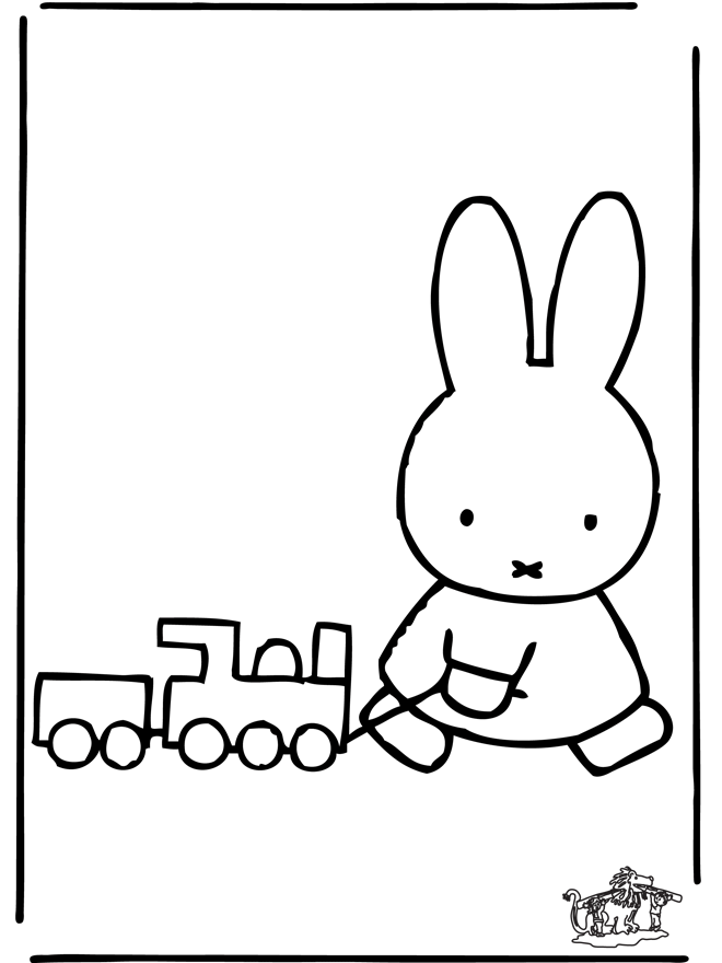 Little rabbit with train - Lille Kanin-malesider