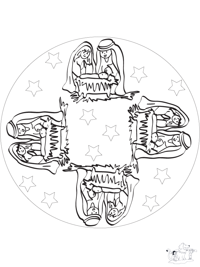 Mandala baby Jesus - Børne-mandalaer