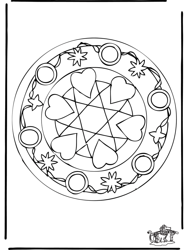 Mandala hearts 5 - Mandala-hjerter