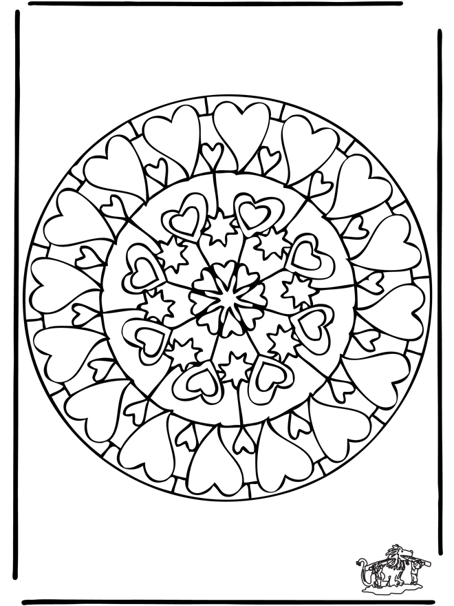 Mandala hearts 6 - Mandala-hjerter