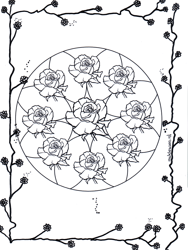 Mandala of roses - Blomster-mandalaer