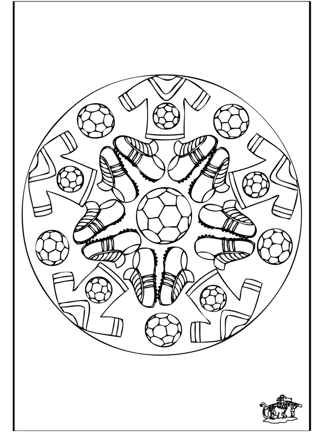 Mandala voetbal 2 - Børne-mandalaer