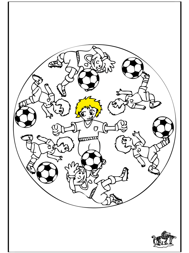 Mandala voetbal 3 - Børne-mandalaer