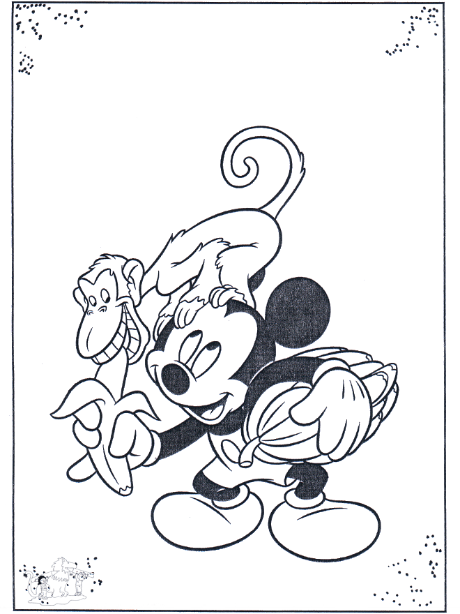 Mickey and monkey - Malesider med Disney-figurer