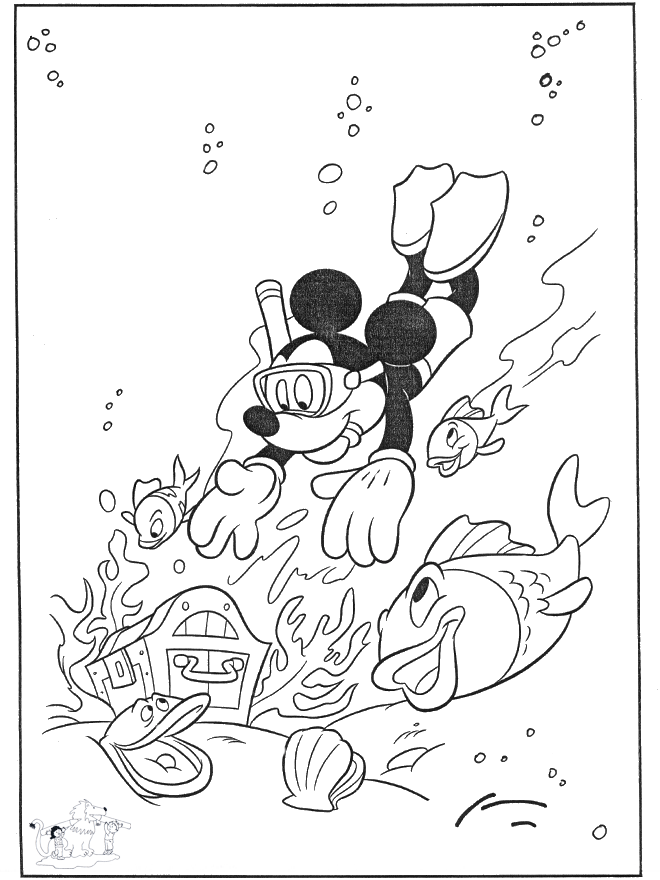 Mickey in the water - Malesider med Disney-figurer