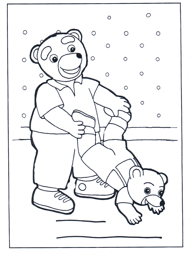 Paddington bear coloring pages - Malesider med bjørnen Paddington