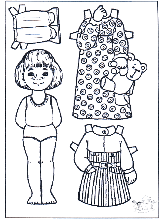 Paper doll 3 - Påklædningsdukker