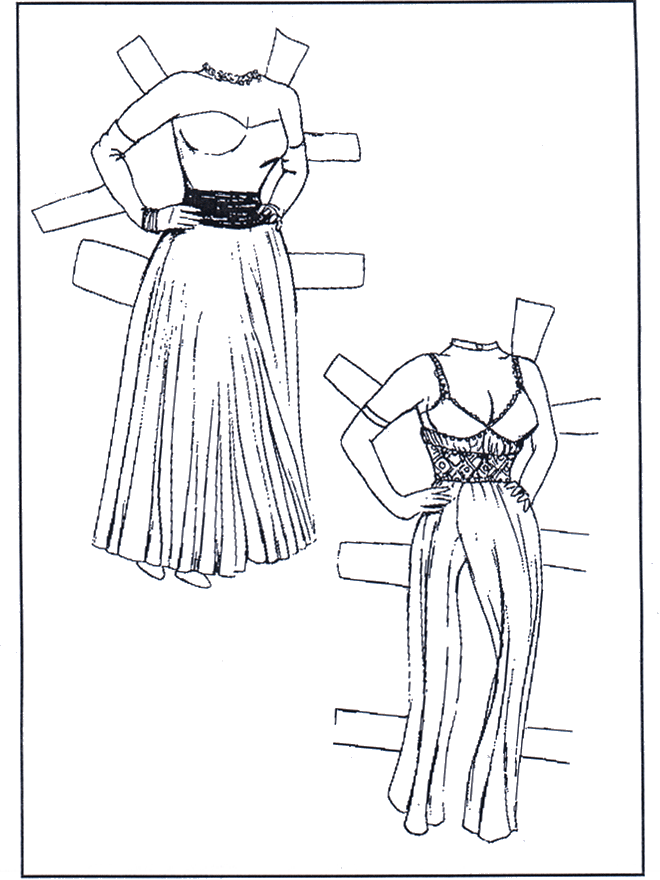 Paper doll Clothing 1 - Påklædningsdukker