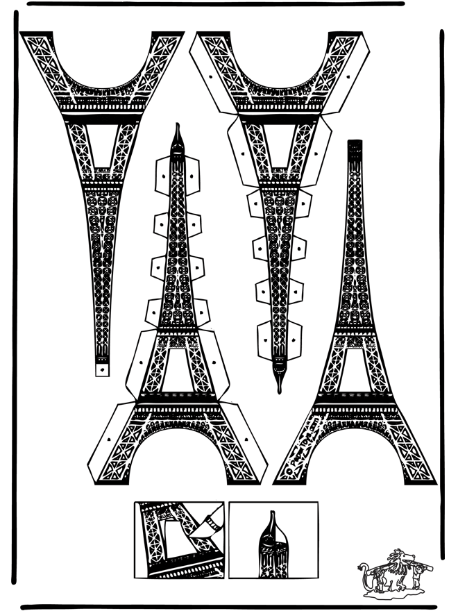 Papercraft Eifel tower - Udklipningsark