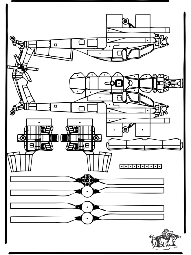 Papercraft helicopter - Udklipningsark