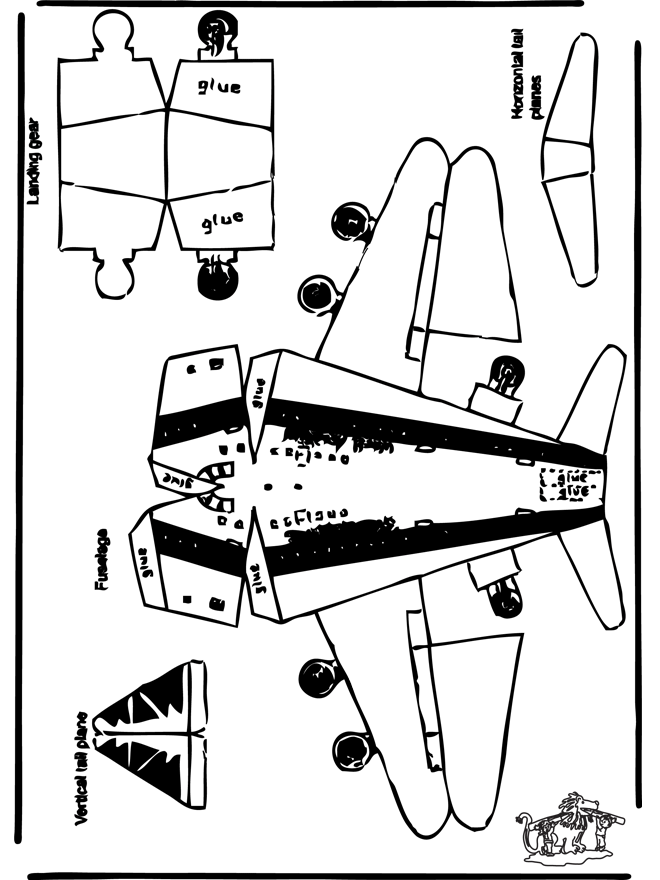 Papercraft plane - Udklipningsark