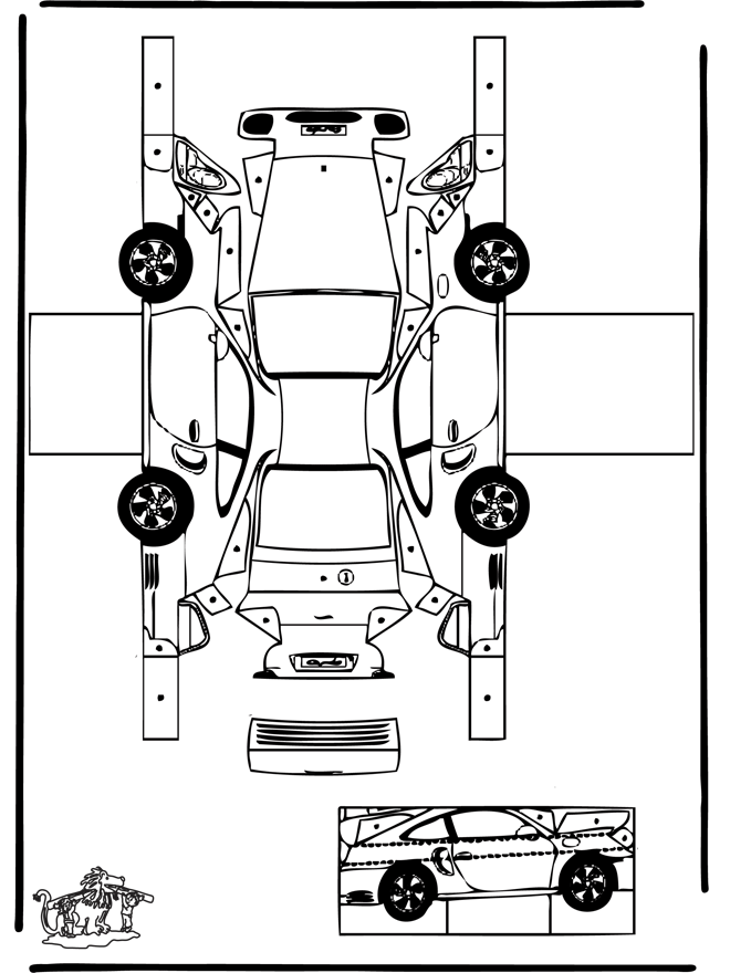 Papercraft Porche - Udklipningsark