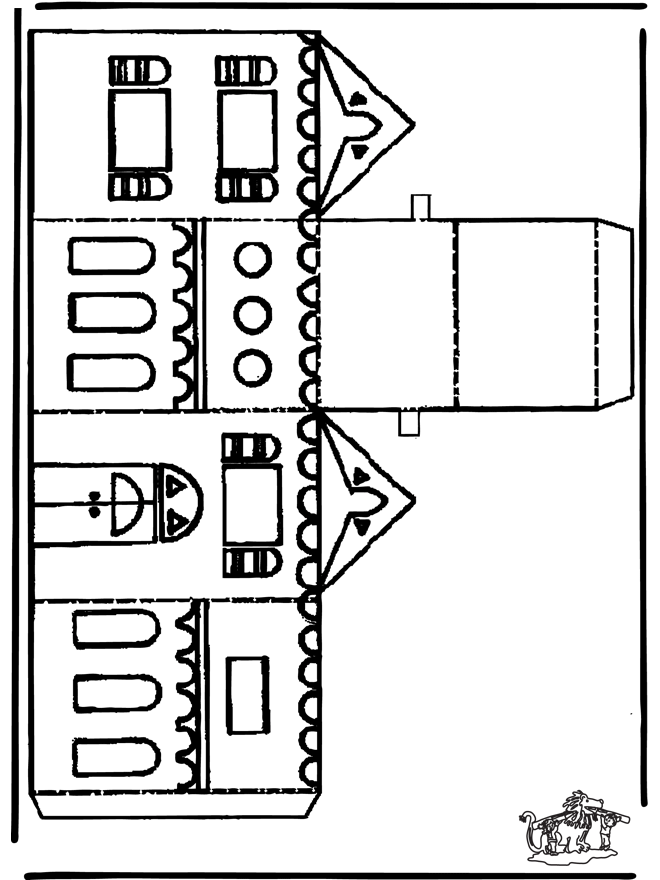 Papercraft xmashouse 1 - Julehåndarbejde