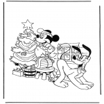 Sjove figurer - Pluto and Mickey with christmastree