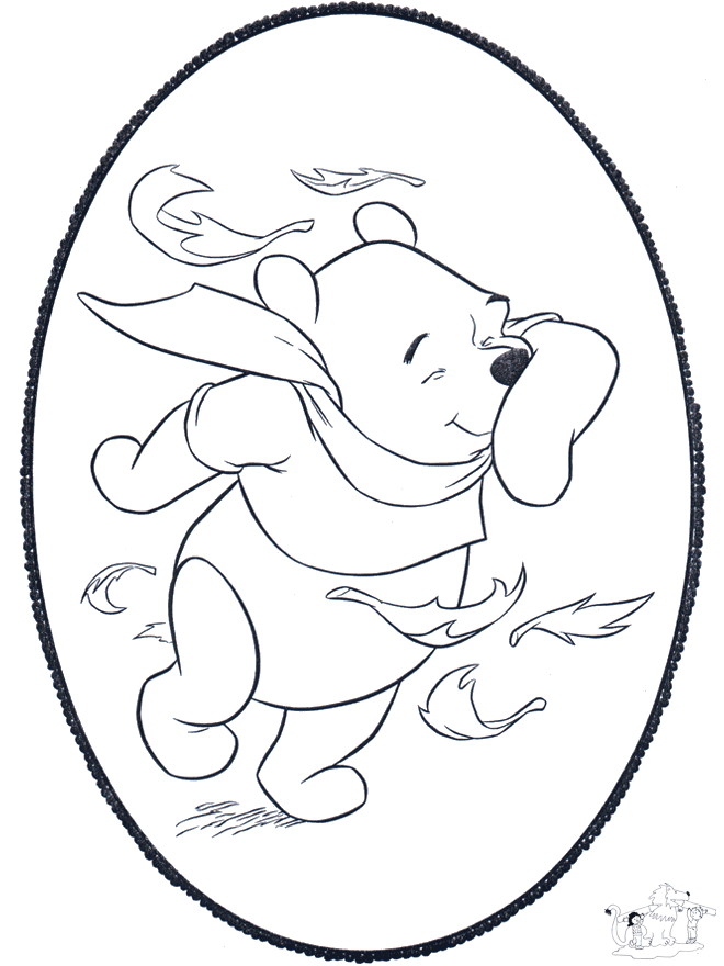 Pooh prickingcard 2 - Prik-kort med sjove figurer