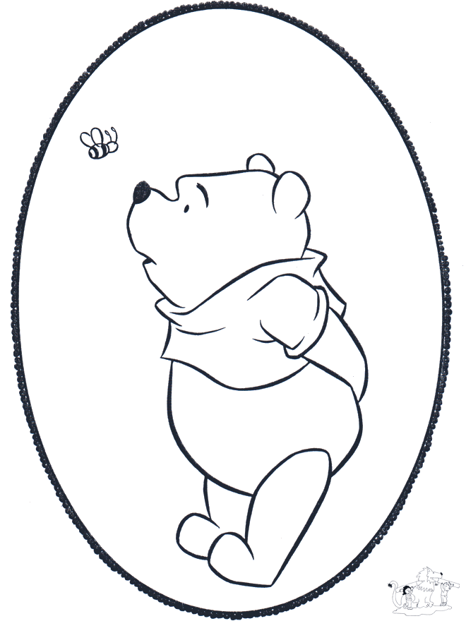 Pooh prickingcard 3 - Prik-kort med sjove figurer