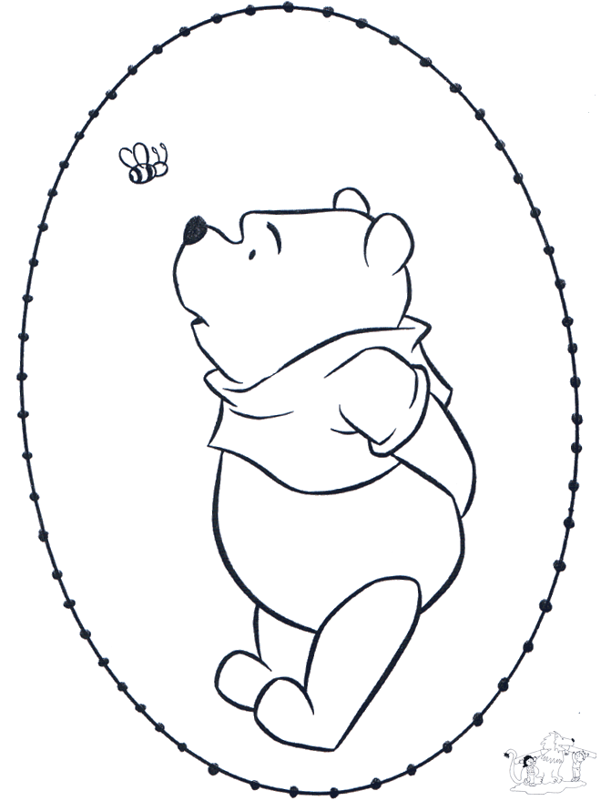 Pooh stitchingcard 2 - Broderi med sjove figurer