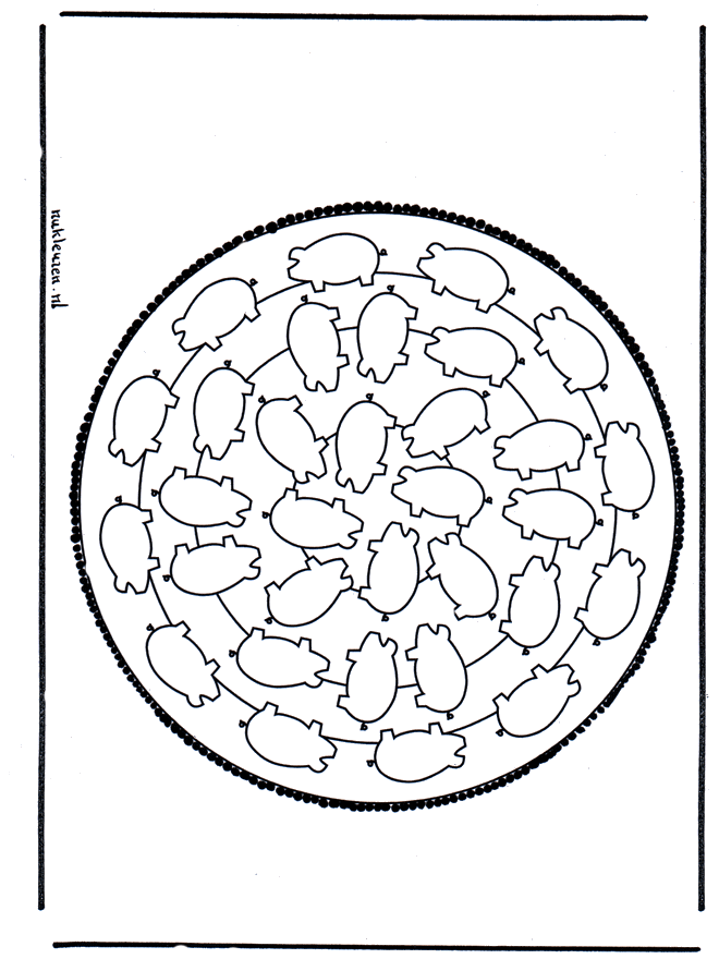 Pricking card 14 - Prik-kort med mandala