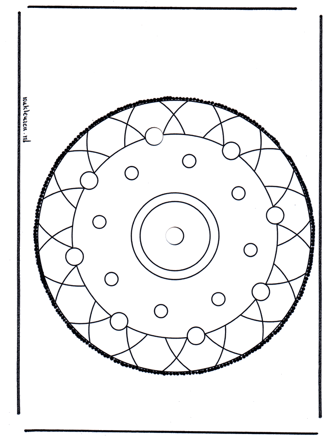 Pricking card 25 - Prik-kort med mandala