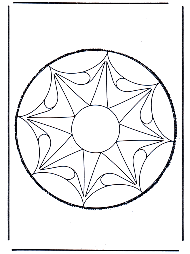 Pricking card 53 - Prik-kort med mandala