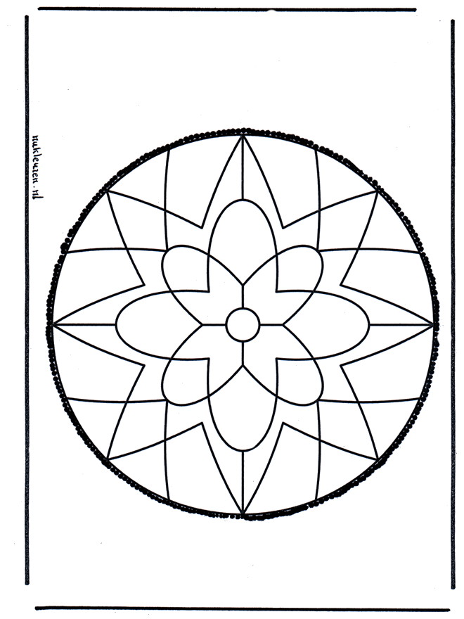 Pricking card 9 - Prik-kort med mandala